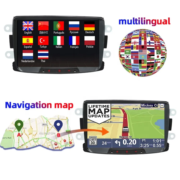 Car Dvd Player Video Music Multimedia System Double Din Radio Android For Renault Dacia Lodgy Dokker 2012