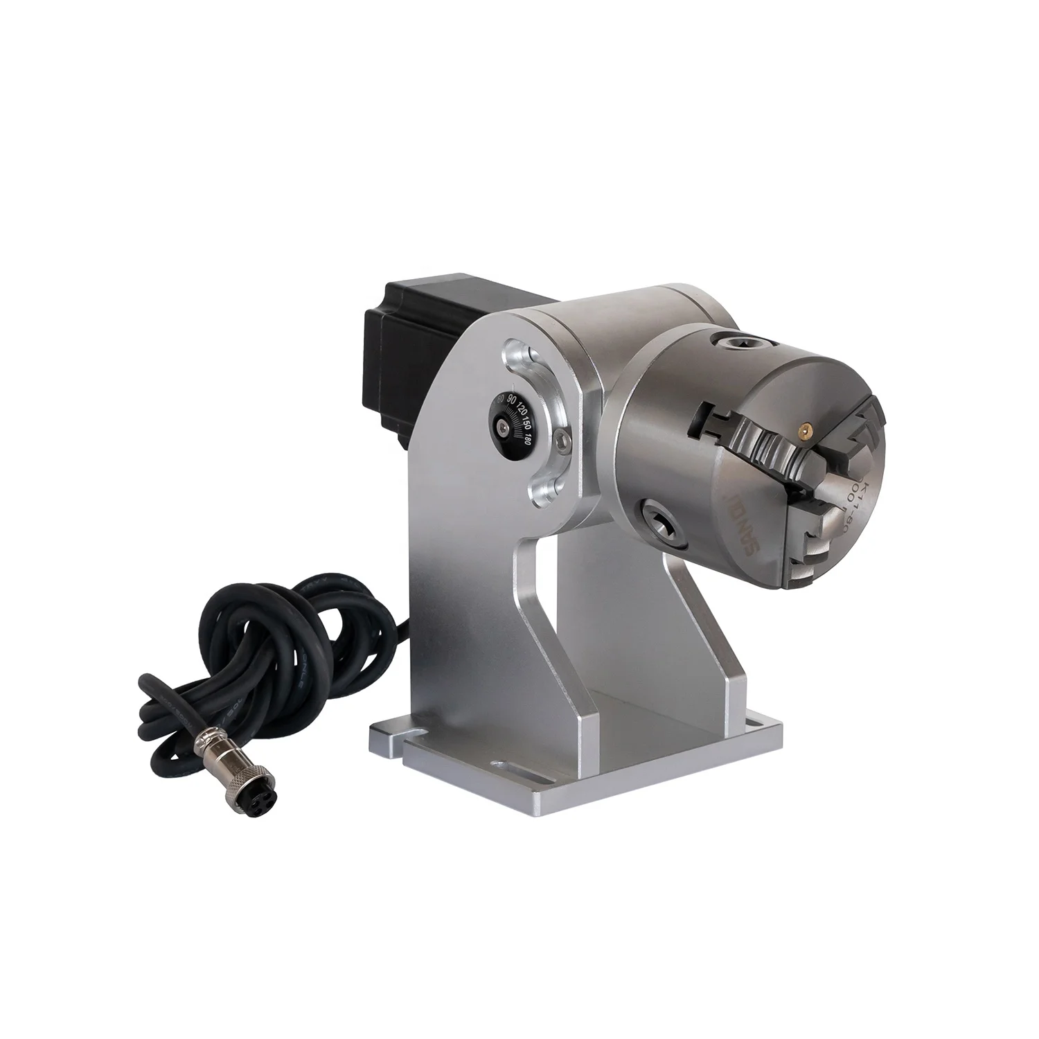 Supplier Good Price Accessory fittings 80 Rotary Axis Rotary Chuck Rotating Shaft with Driver for Laser Marking Engraver Machine