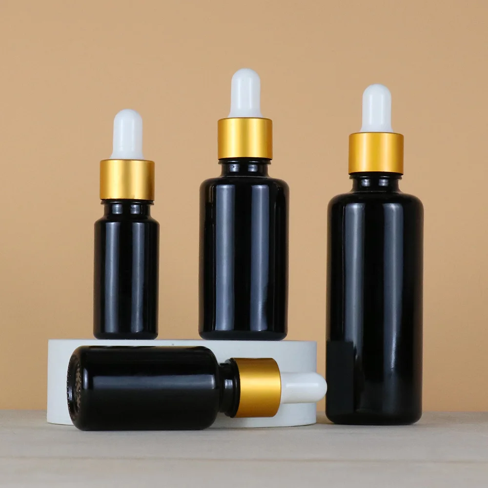 1oz  Amber Green Blue Clear Black White Glass Essential Dropper Bottle  for Pharma and Cosmetic packaging 10ml 15ml 20ml 30ml