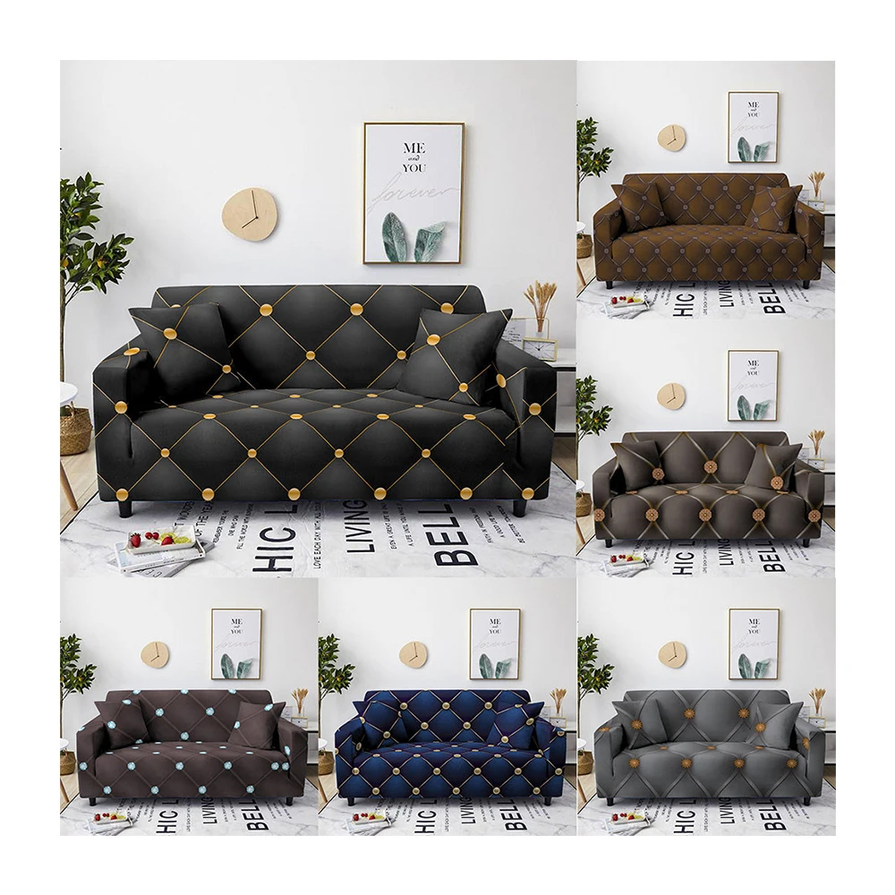 Waterproof beautifully decorated geometric pattern Couch cover  elastic stretch 1234 seat Sofa Cover