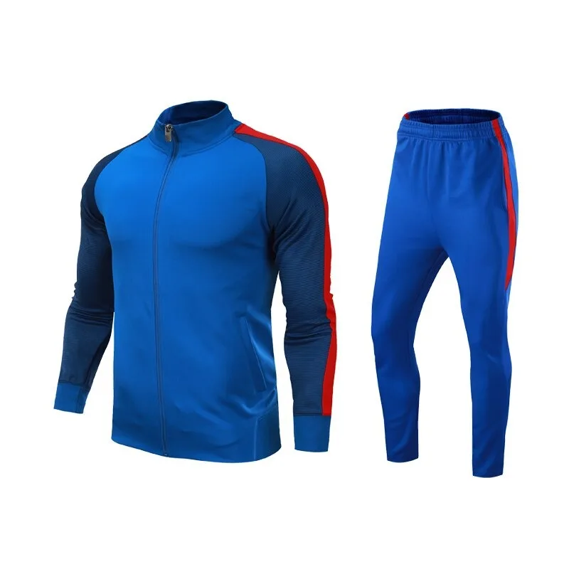 New Men Women Jacket Pants Polyester Training Suit Soccer Match Appearance coat Long Sleeve Sportswear Sets Running Jogging Set