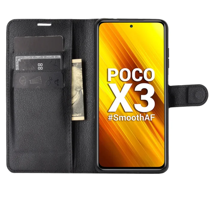 
for XiaomiPOCO X3 NFC Cover Leather Phone Case Wallet Case Flip Mobile Back Cover 