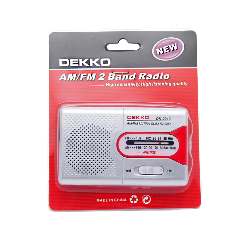 Factory Wholesale Mini Radio Receiver AM/FM Portable Radio Built in speaker Pocket radio DK-2013