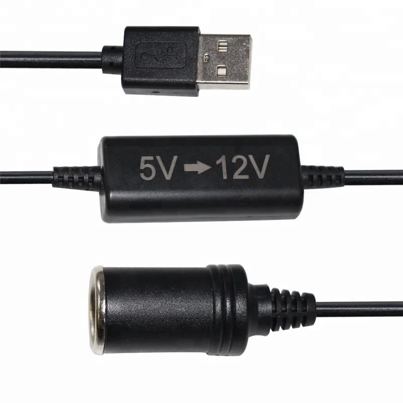 
Car Cigarette Lighter Socket Plug Female 2464 20awg Cables 5v To 12v Usb Am Converter Cable 