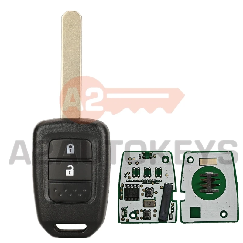 A2AUTOKEYS For Honda Brio Mobilio 2015 2016 Remote Car Key 2 Buttons 433Mhz Auto Smart Remote Car Key with 46 Chip