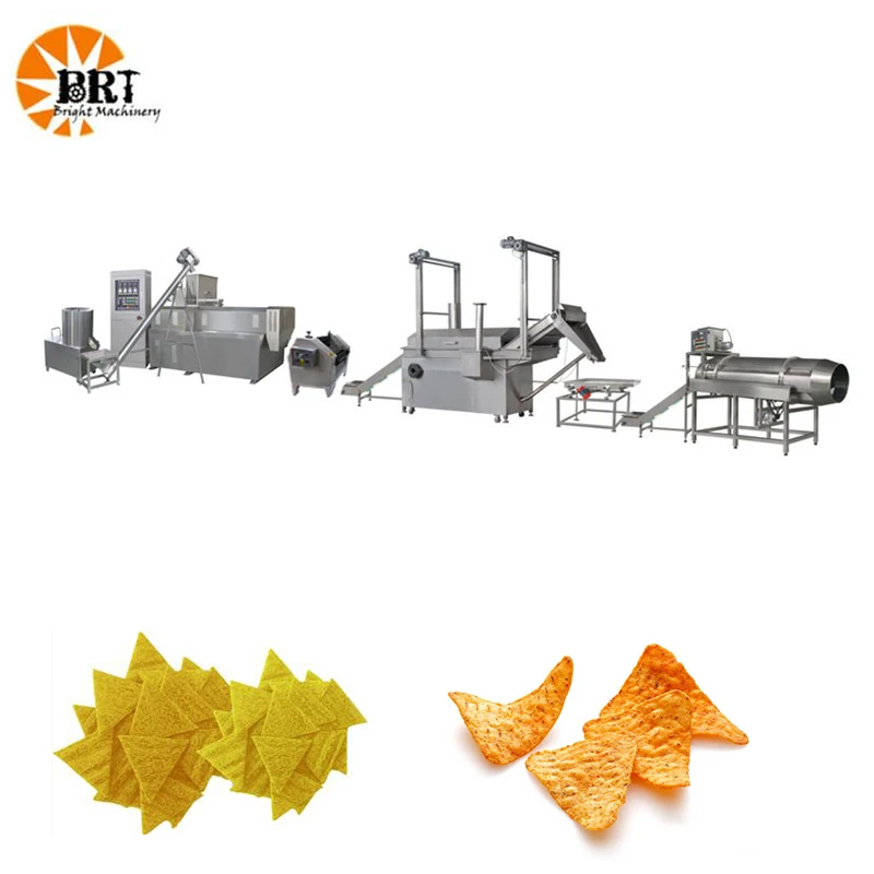 Automatic Corn Chip & Tortilla Chip Production Line New Condition Food Making Equipment Rice Crispy Snacks Manufacturing Plant