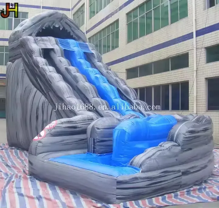 Professional inflatable water slide wild rapids with pool and landing