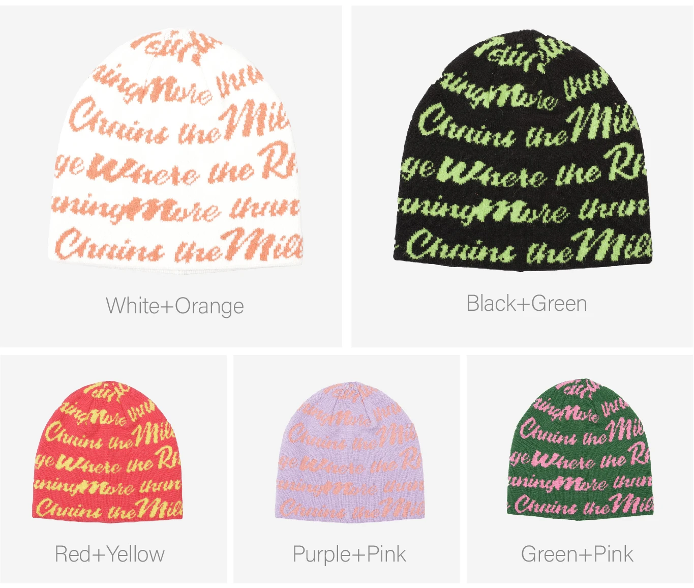 High quality customized beanies hats all over logo knitted jacquard winter hat skull beanie