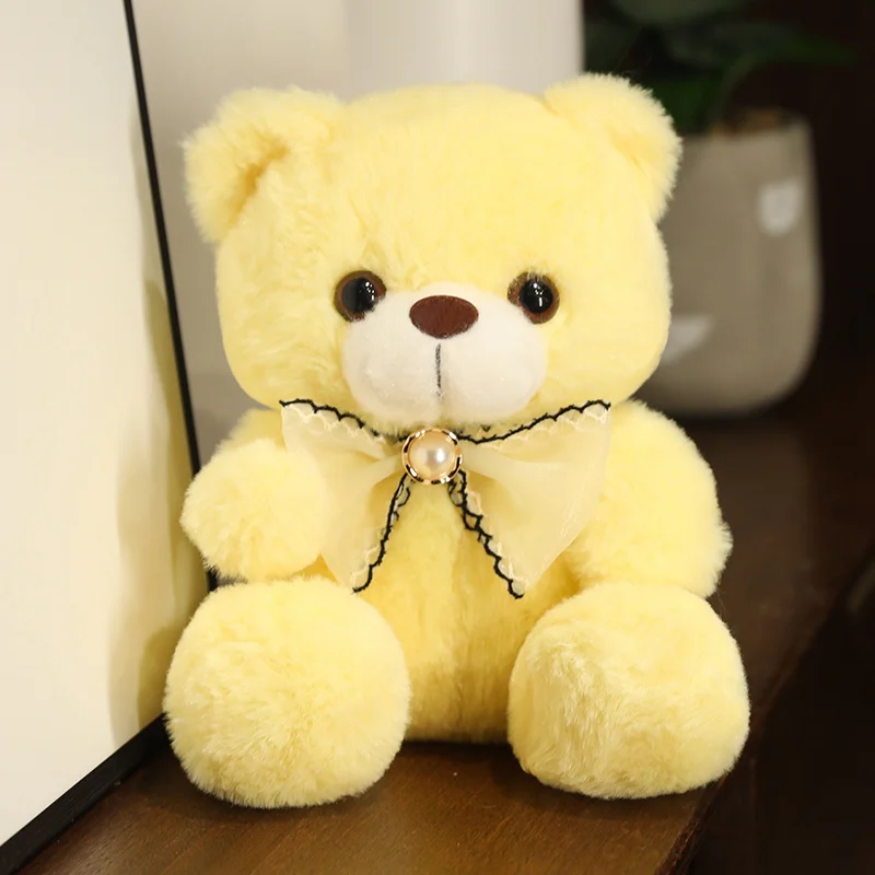 20cm Super Soft Adorable Colorful Small Teddy Bear Sitting Bear with Bow