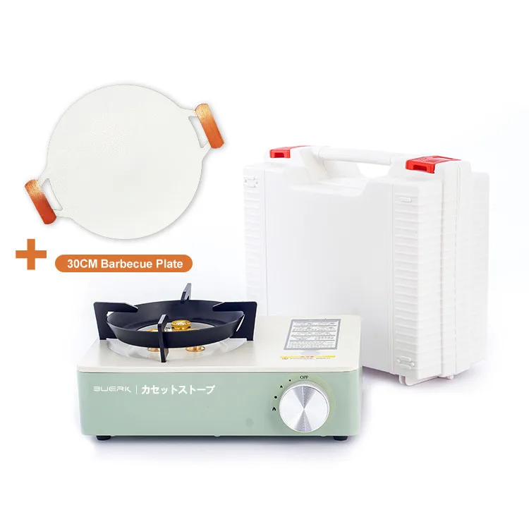 Korea BBQ grill with stove Wholesale Gas Cooker Outdoor & indoor Portable Butane Camping Gas Stove With grill pan