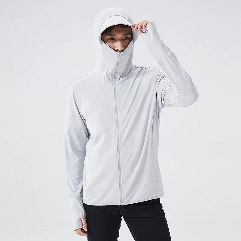 Ice Silk летнего солнца Толстовка УФ-защита купальный костюм с защитой от ультрафиолета 50 + защита Солнцезащитная одежда Женская толстовка капюшоном длинным рукавом на молнии рубашки для