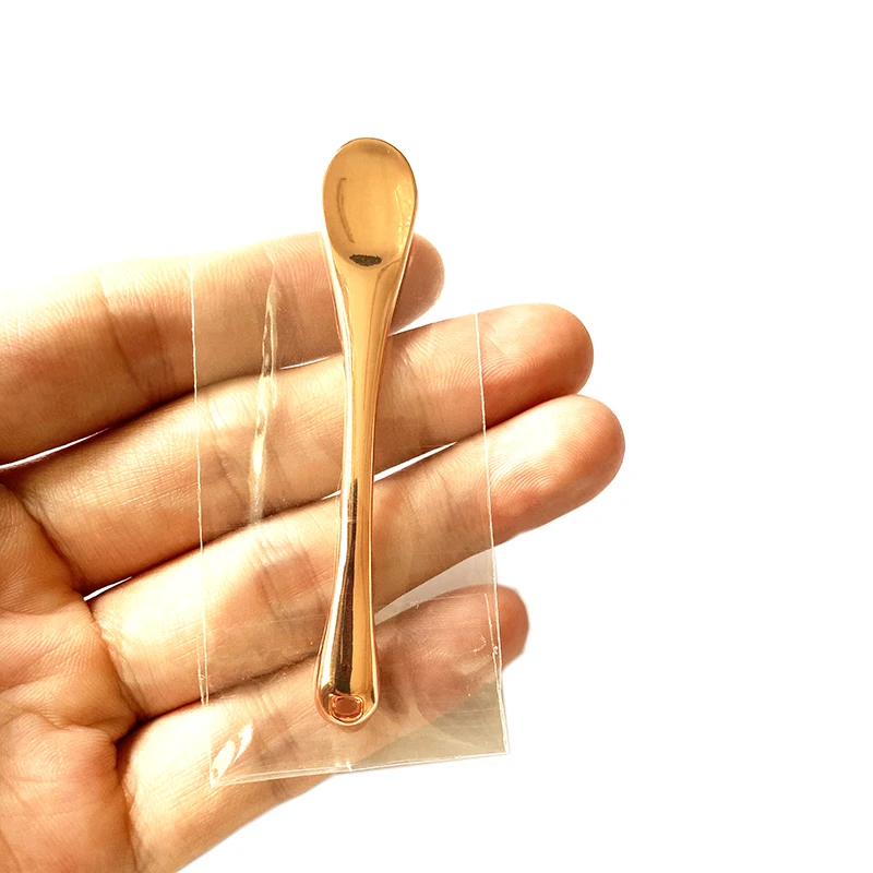 2022 Hot Selling Cosmetic Stick Little Spoon For Cosmetic Mini rose gold Spatula Cosmetic Cream Spoon