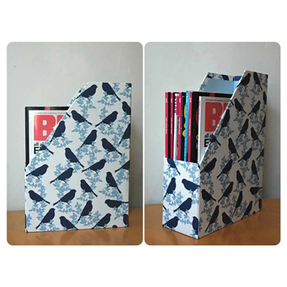 
Excellent quality kraft paper holder magazines books storage box file organizer 