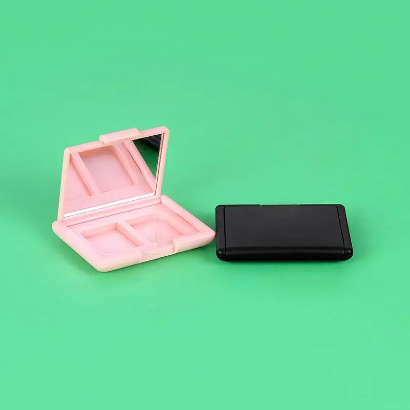 Wholesale Pink Black Empty Eyeshadow Case 2 Color Plastic Eyebrow Soap Gel Case Blusher Compact Case