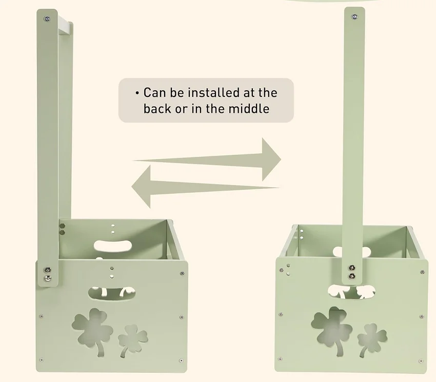 JUNJI Wooden Baby Shower Crate Closet with Handle Baby Basket Welcome Box for Newborn Boys Girls Pregnancy Gifts for New Parents