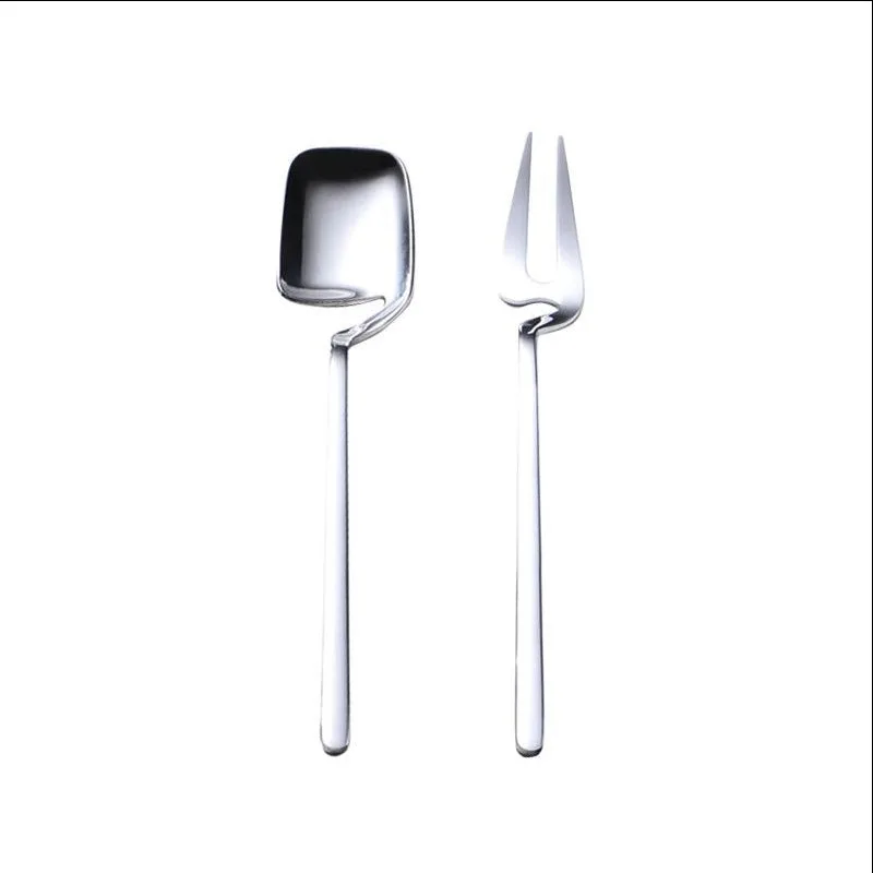 Stainless Steel Mini Fruit Appetizer Forks and Hanging Cup Espresso Decorative Spoons