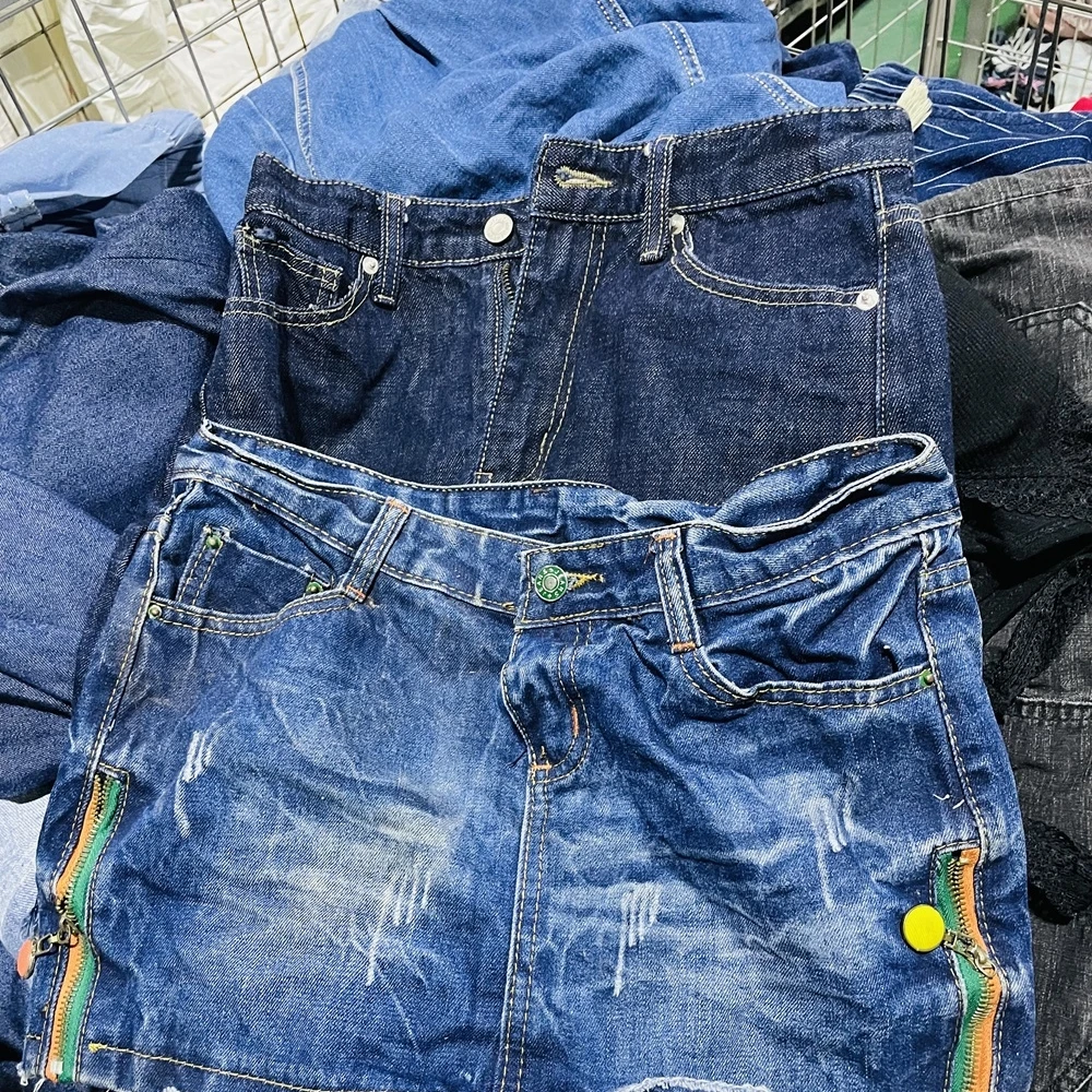 Grade Second-Hand Cotton Clothes High-Collar Sexy European Dress Pants Jeans Adults Cheap Used Clothing Manufacturer 45kg Summer