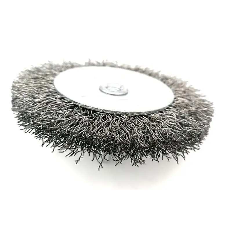 Hot Selling 100mm OD Shaft Mounted Flat Wire Brush Stainless Steel Wire