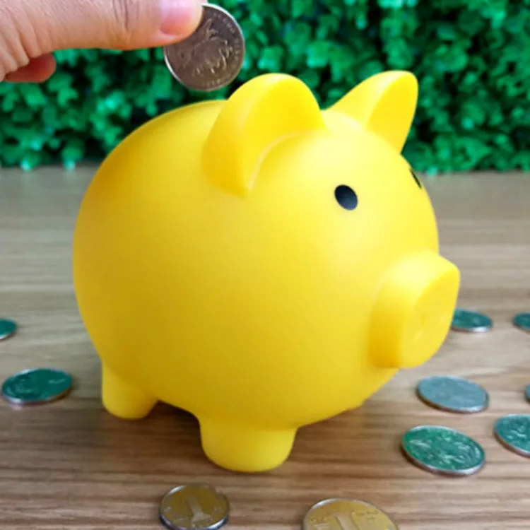 Trending LOGO Custom Vinyl Soft Cute Piggy Coin Bank Kid Money Saving Toys For Child Gift