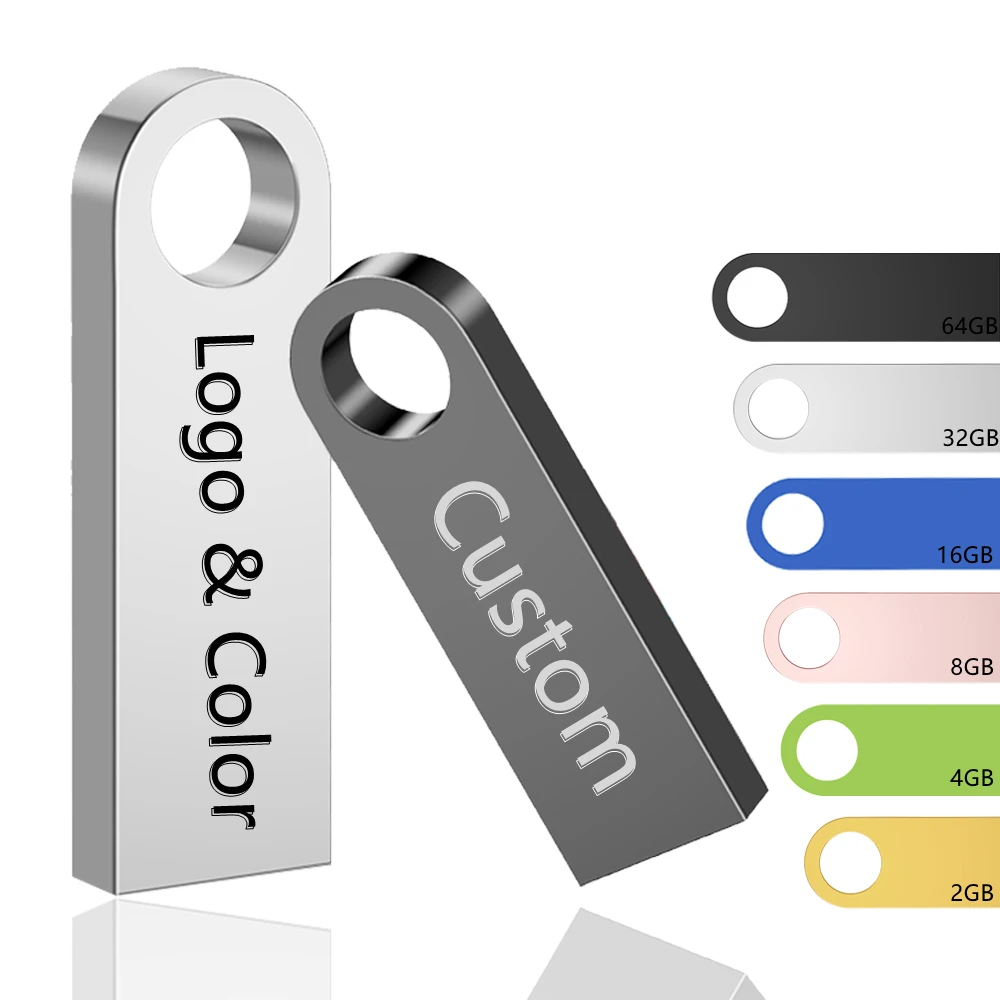 Wholesale customize logo metal flash pen drive usb stick with keychain waterproof usb flash drive memoria usb 3.0