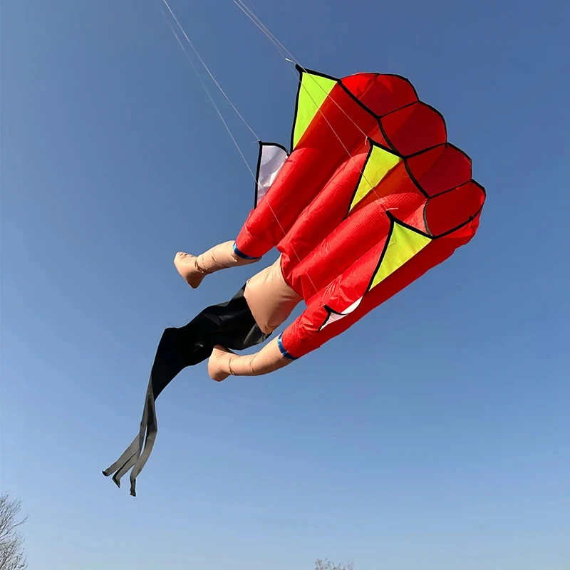 0.6 * 2M 3 Color Fun Soft Kites Athlete Top Beach Kite Easy To Fly Soft Tear Resistant Holiday Gift Parent-child Sports