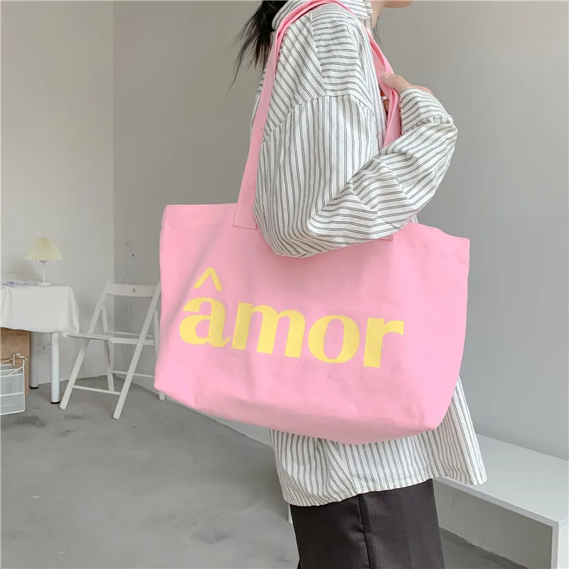 Eco friendly colorful Custom Large Canvas Tote Bag shopping recycle bag soft eco friendly canvas 100% cotton Bag