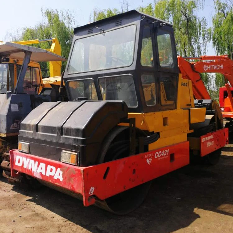 Подержанный дорожный каток dynapac cc421, б/у, двойной барабанный уплотнитель в хорошем рабочем состоянии для продажи