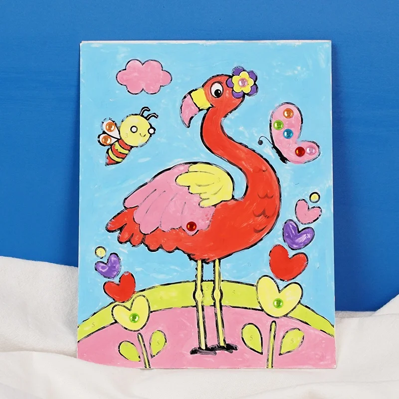 DIY Canvas Painting Kit for Kids with 6 acrylic paint  Pre Drawn Canvas for Painting for Adults Party Kits Paint