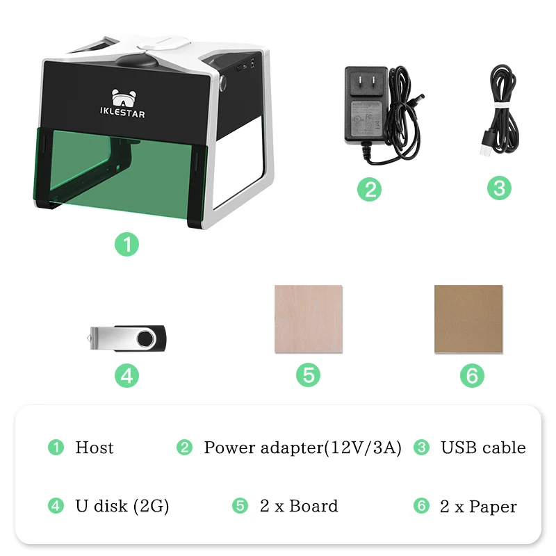 DIY Mini 3W Laser Engraver Portable Desktop Laser Engraving Machine Laser Cutter Tool for Wood Paper Logo Design for Beginners