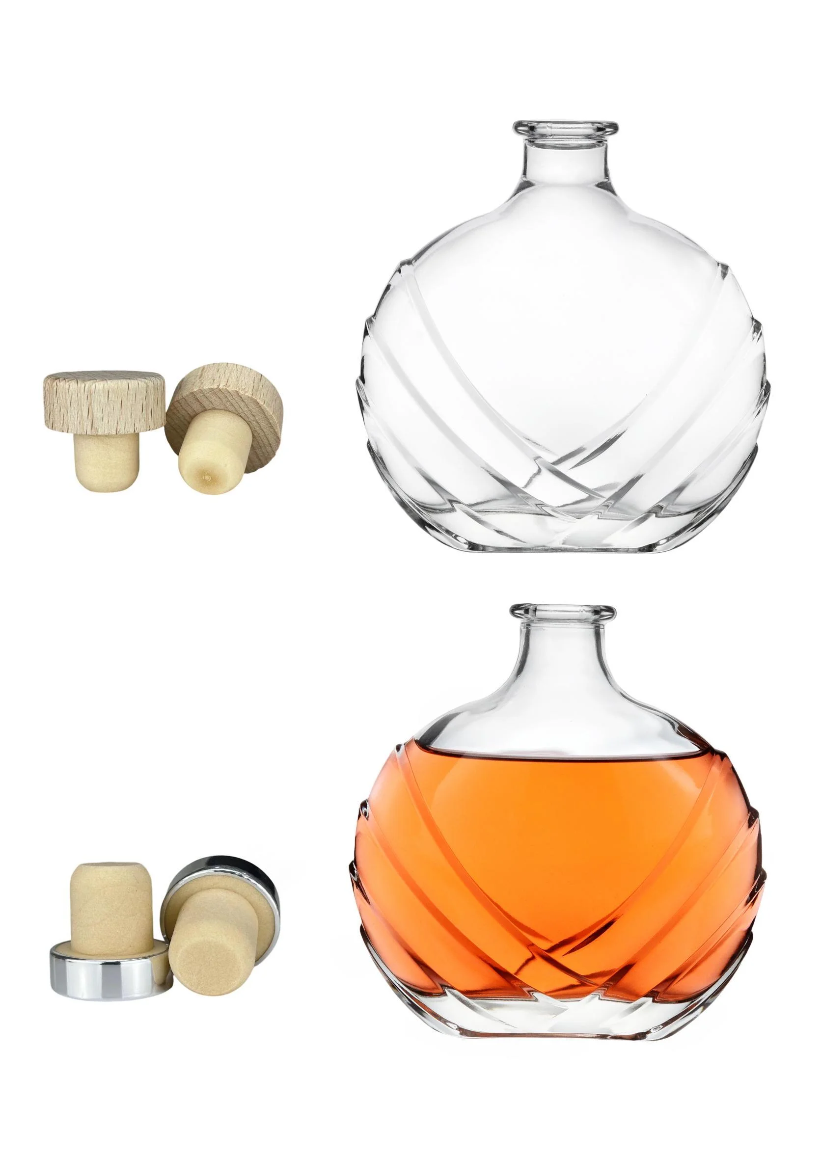 Personalized customization empty spirits xo brand alcohol whisky 750ml vodka glass bottle for liquor with cork stopper