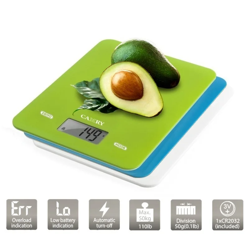 Camry Ultra Slim Home Scale 5kg Plastic Platform Backlit Lcd Smart Balance Weighing Digital Kitchen Food Scale