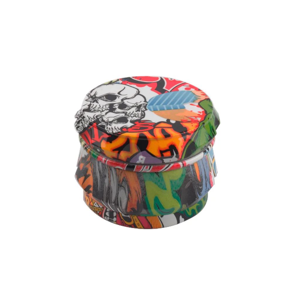 55MM 63MM Full Printing Drum Shape Herb Grinders Herbal Smoking Tobacco Grinder Smoking Accessories