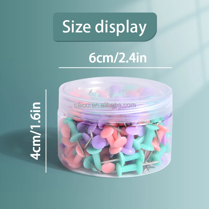 wholesale colored metal pin Office thumb map push pin for notice cork board 100pcs plastic box packing