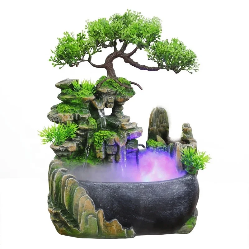Feng Shui Company Office Tabletop Ornaments Desktop Waterfall Fountain
