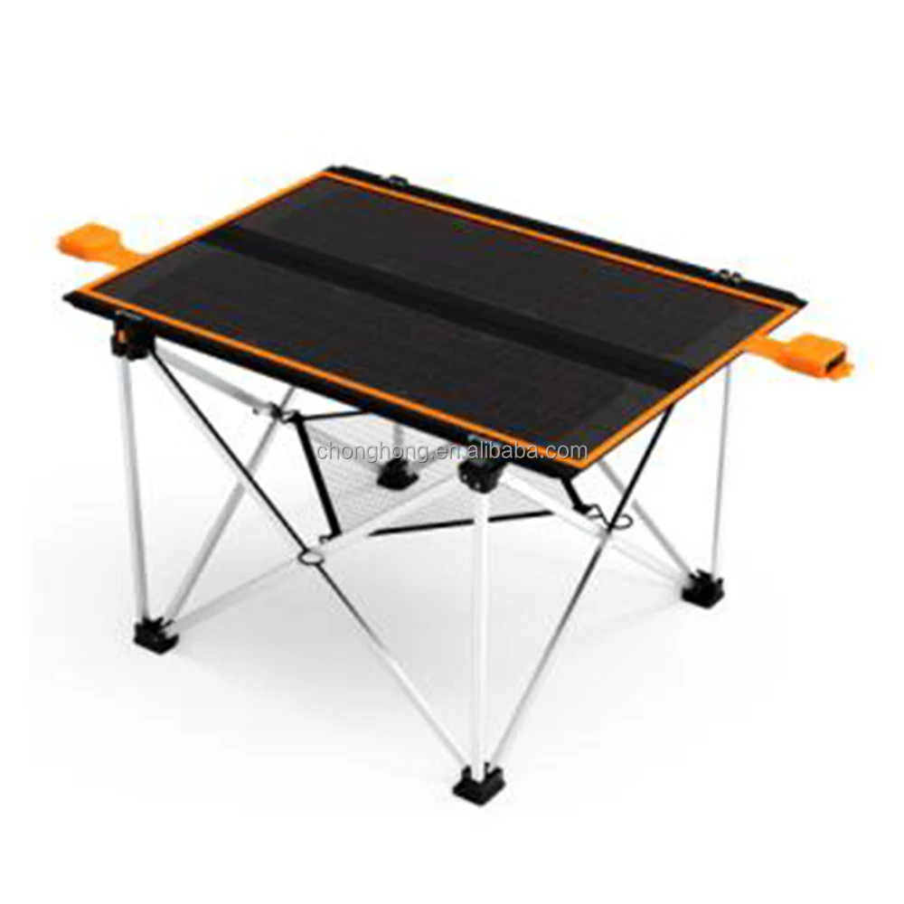 Solar Charging Hiking Table Portable Folding Camping Solar Table Camping Dining Tables with 21W ETFE Japan imported solar panels