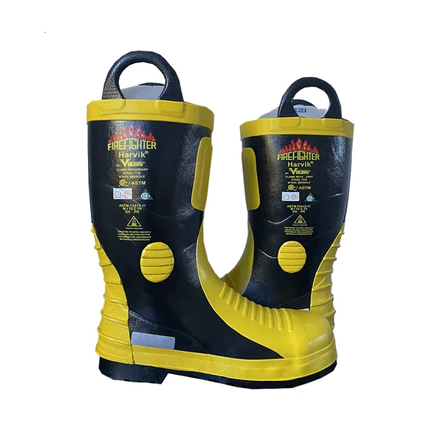 EN15090 Fire Fighting Safety Protective Fire Resistant Rubber Anti-puncture Fireman Fire Fighting Boots