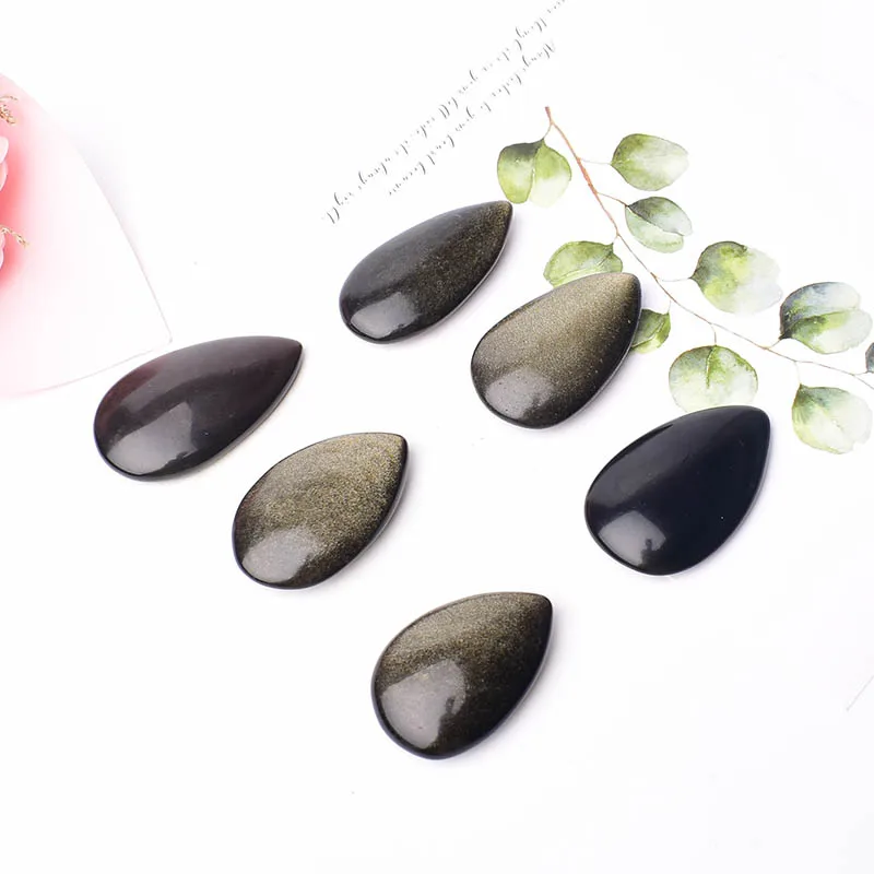 Natural Crystal Colorful Obsidian Smooth Water Drop Shape Polished Crystal Pear Shapes Ornaments