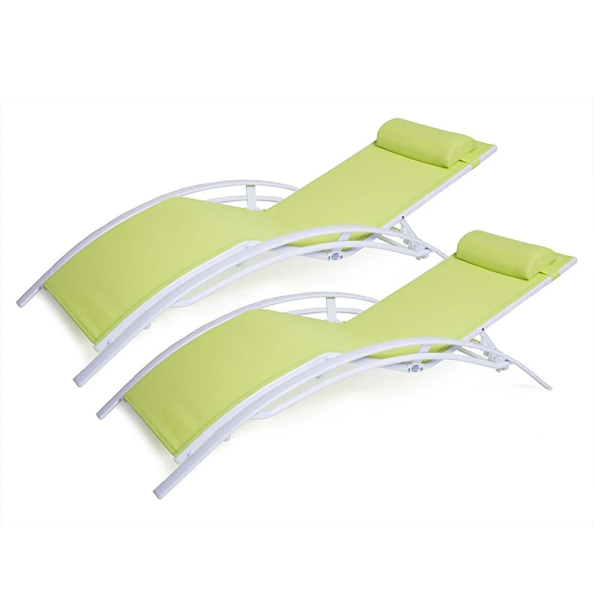Outdoor/garden/pool/patio used color strong optional aluminum adjustable sun bed lounge chair