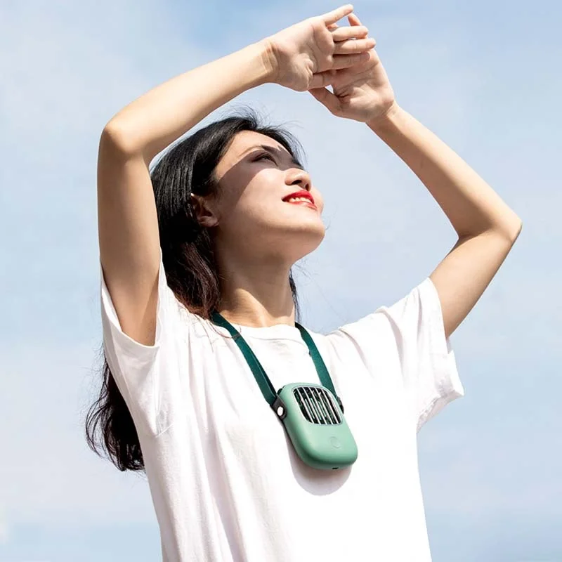 
Custom hot sale neck handing usb charging fan with kc battery 