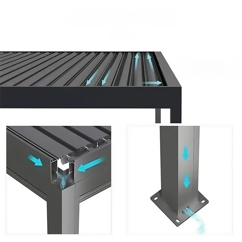 Factory Bulk Wholesale Can Be Customized Italian Outdoor Sunshade Rainproof Garden Courtyard Aluminum Pergola