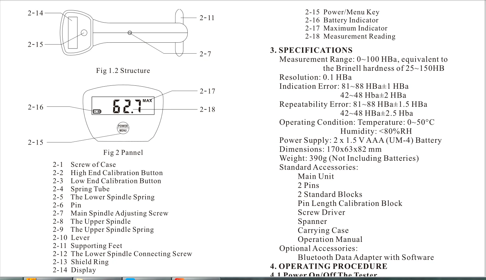 Digital Barcol Hardness Tester Metal Durometer Hardness Meters Testers HM-934-1