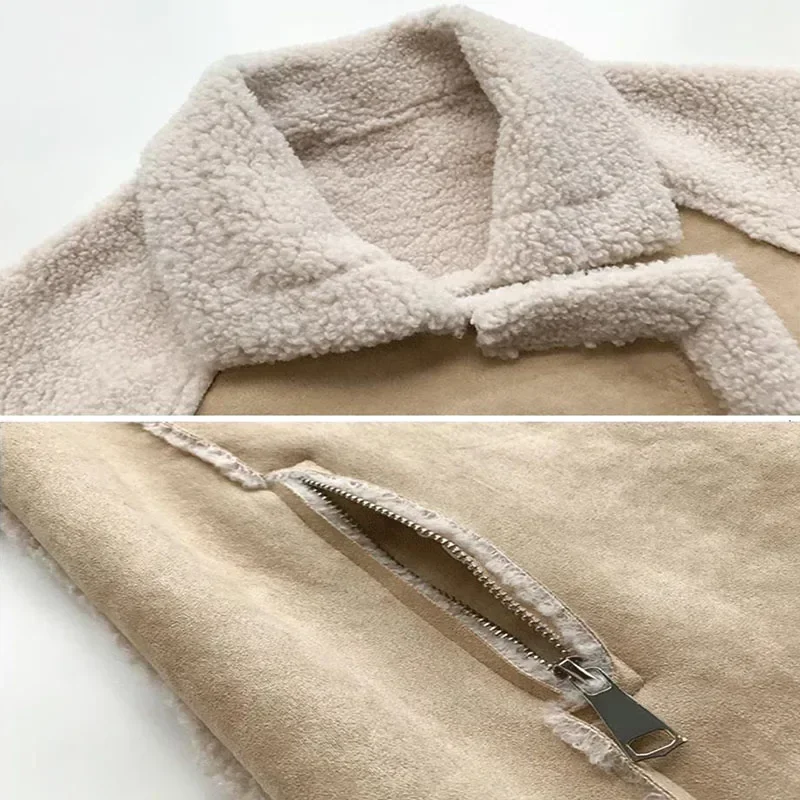 2024 Autumn Winter Wool Jackets For Women Lady Thicken Warm Coats Female Fashion Outerwear Casual Loose Streetwear