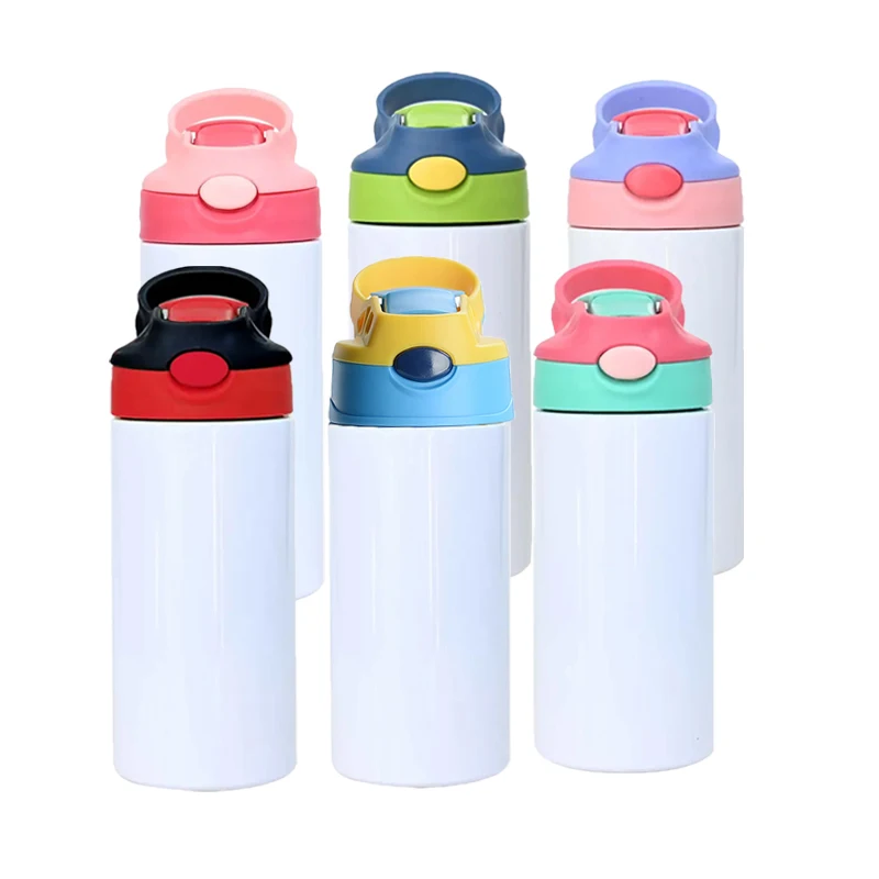 USA Warehouse Mazoho 12oz Stainless Steel Flip Top Kids Sublimation Water Bottle For Kids School