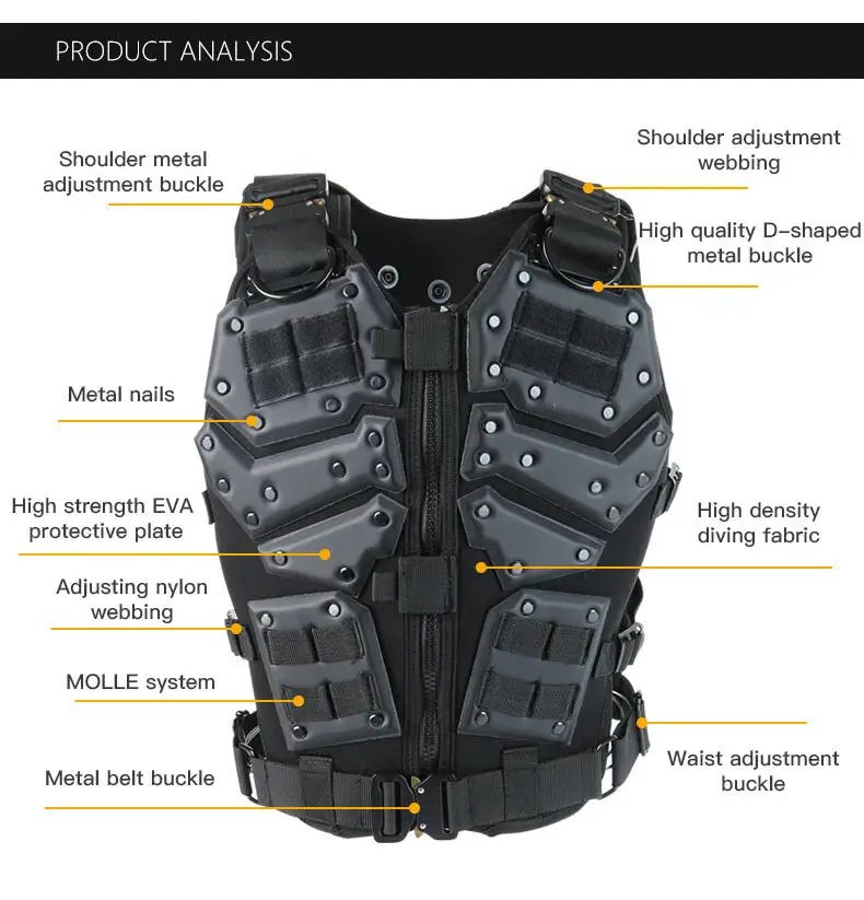 High Quality Security Guards Safety Custom Weight Plate Carrier Tactical Modular Belt Vest