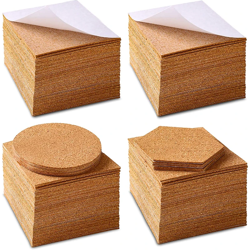 KUKESI Wholesale Customization Economic And Reliable Eco-friendly Square Or Round Self Adhesive Cork Pad With Back Sheet