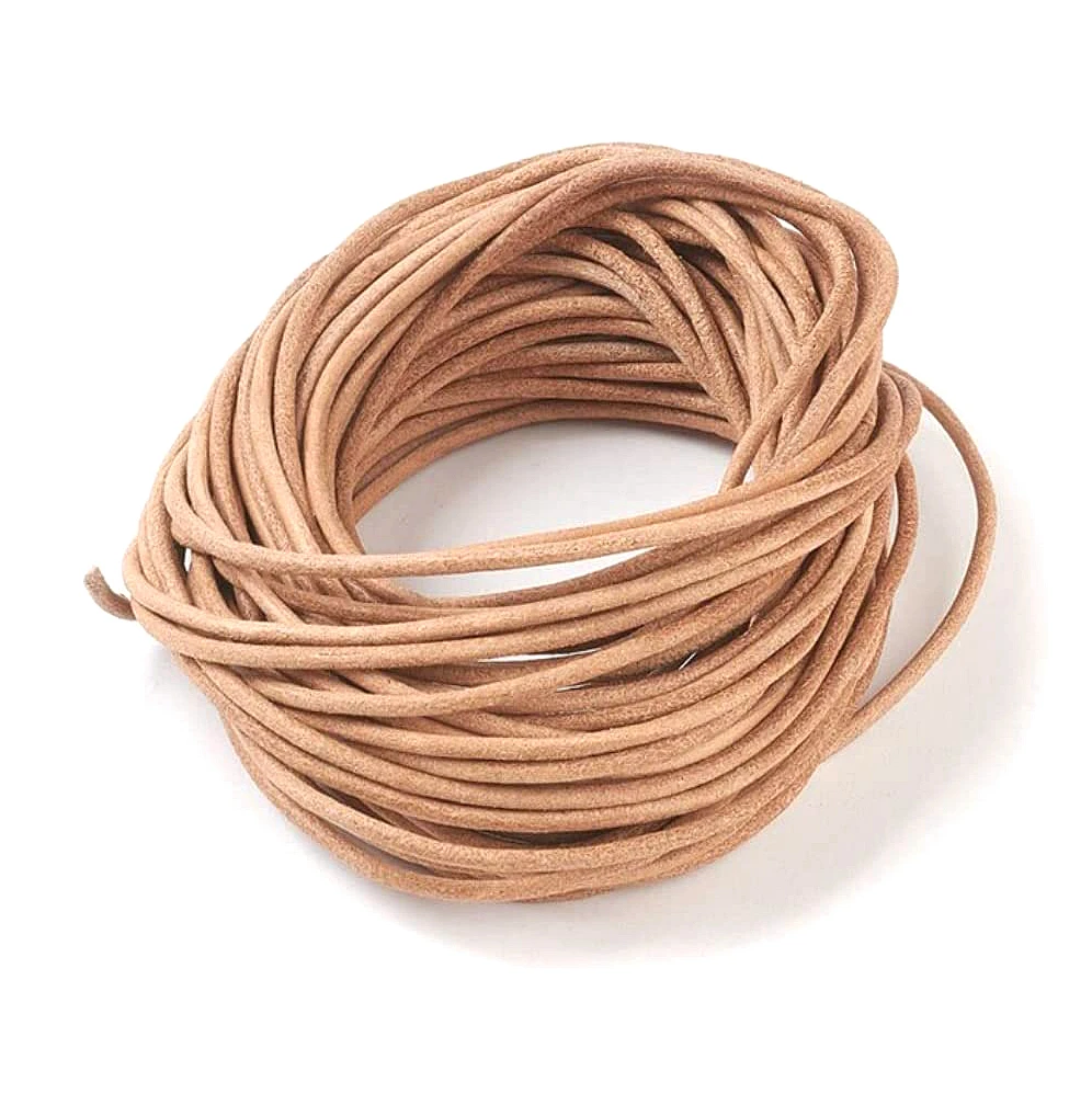 Factory Customized Round Genuine Leather Cords Rope String for Jewelry Making