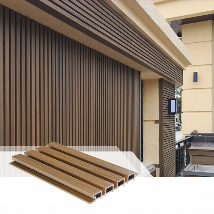 Co-extruded Exterior Outdoor Wall Slat Panel WPC Fluted Cladding Fence Panels