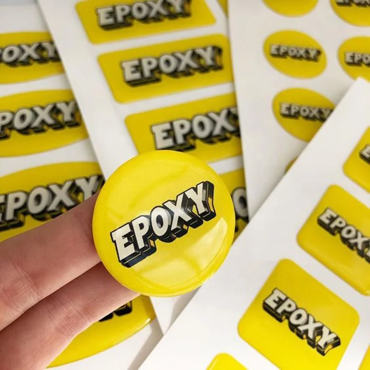 Adhesive Company Logo Printing Resin Crystal Dome 3D Custom Epoxy Sticker