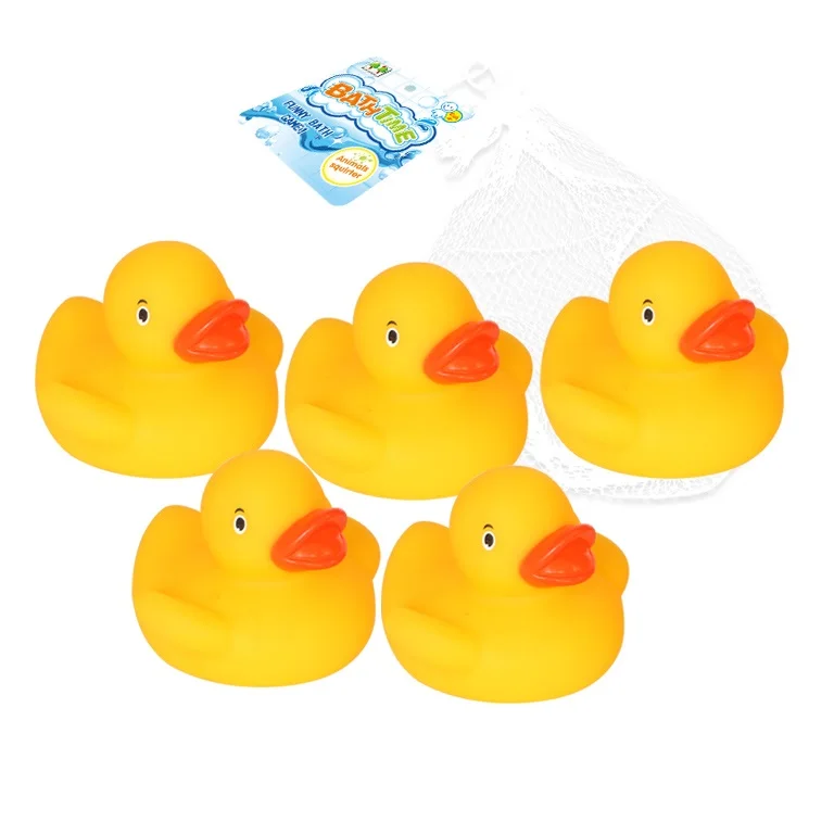 Factory Sound Mini Baby Duck Bath Toys PVC 5 Pack Yellow Ducks Duckies Bath Toy For Kids
