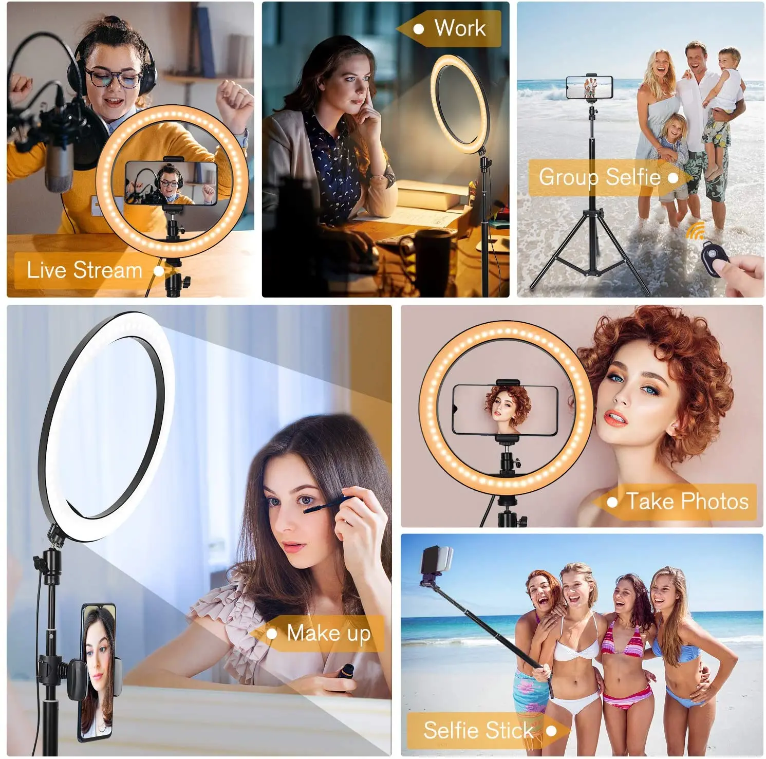  Оптовая продажа кольцевой светодиодный светильник для фотосъемки 10 дюймов со штативом прямой трансляции макияжа видео